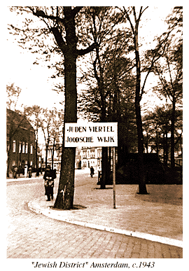 Photograph of Nazi Era Street Sign in Amsterdam: Jewish District