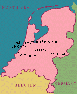 Map of Holland Showing Cities Mentioned in the Text